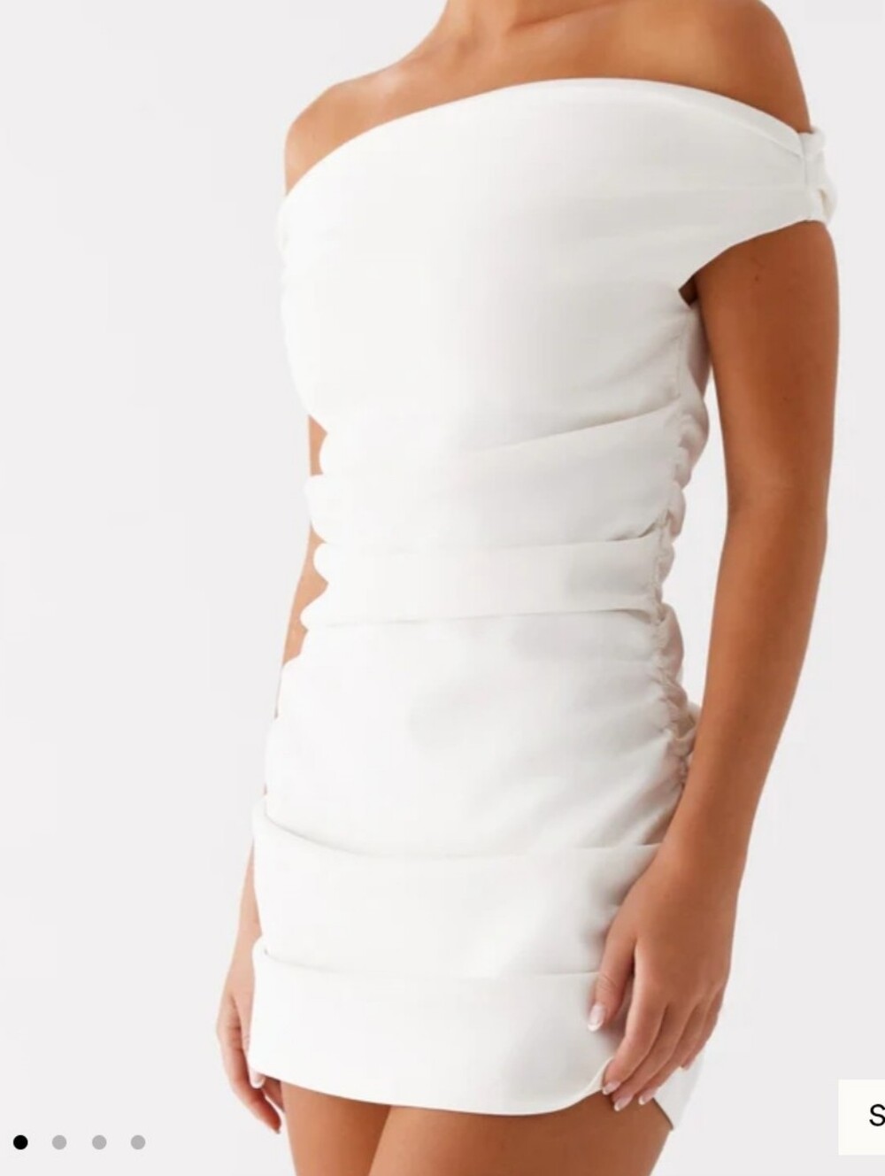 Peppermayo Morgan Off-Shoulder Mini Dress Ivory SIZE S. NWT